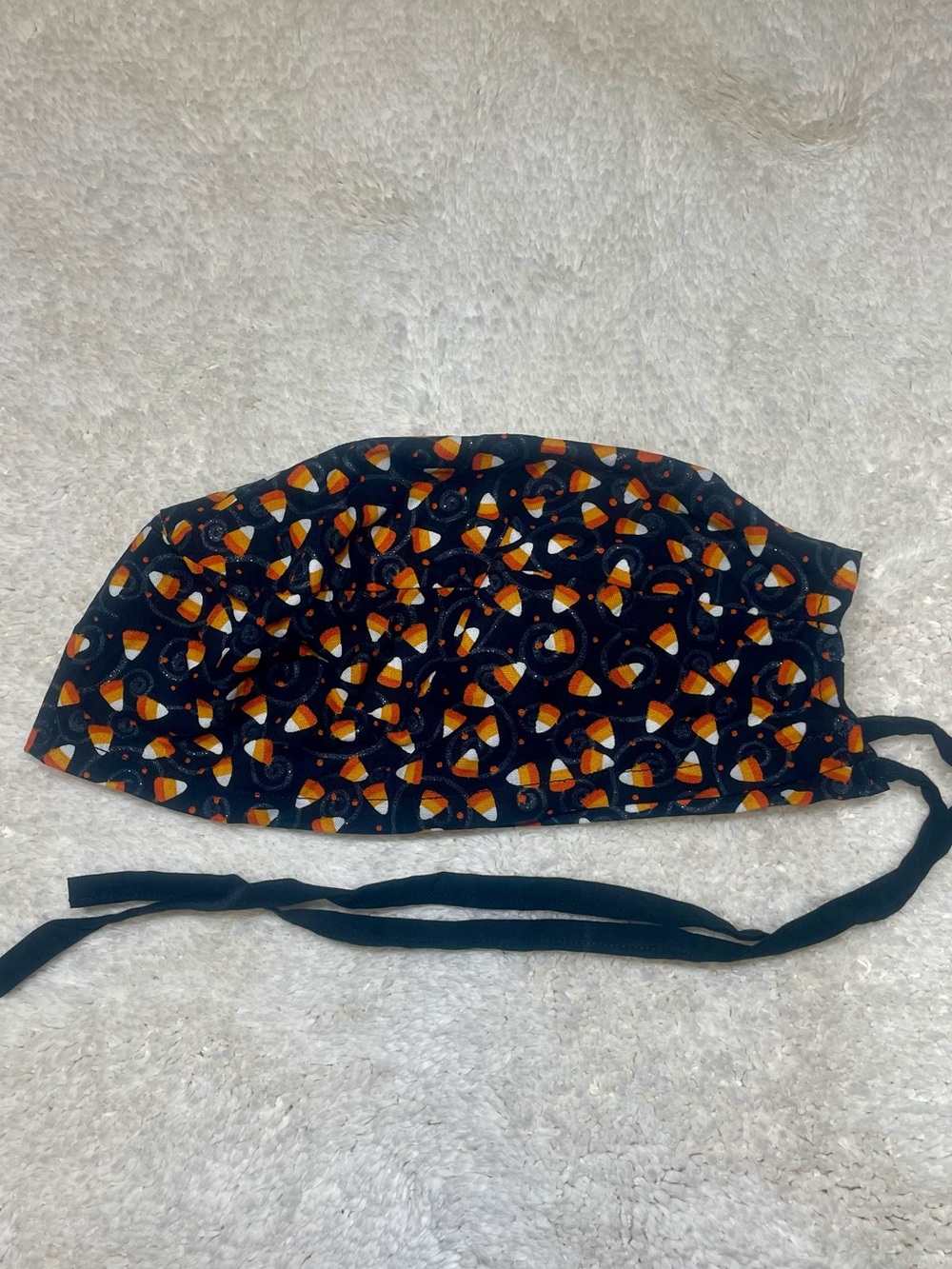 Halloween Candy Corn Scrub Cap Unisex Tie Back | Like New